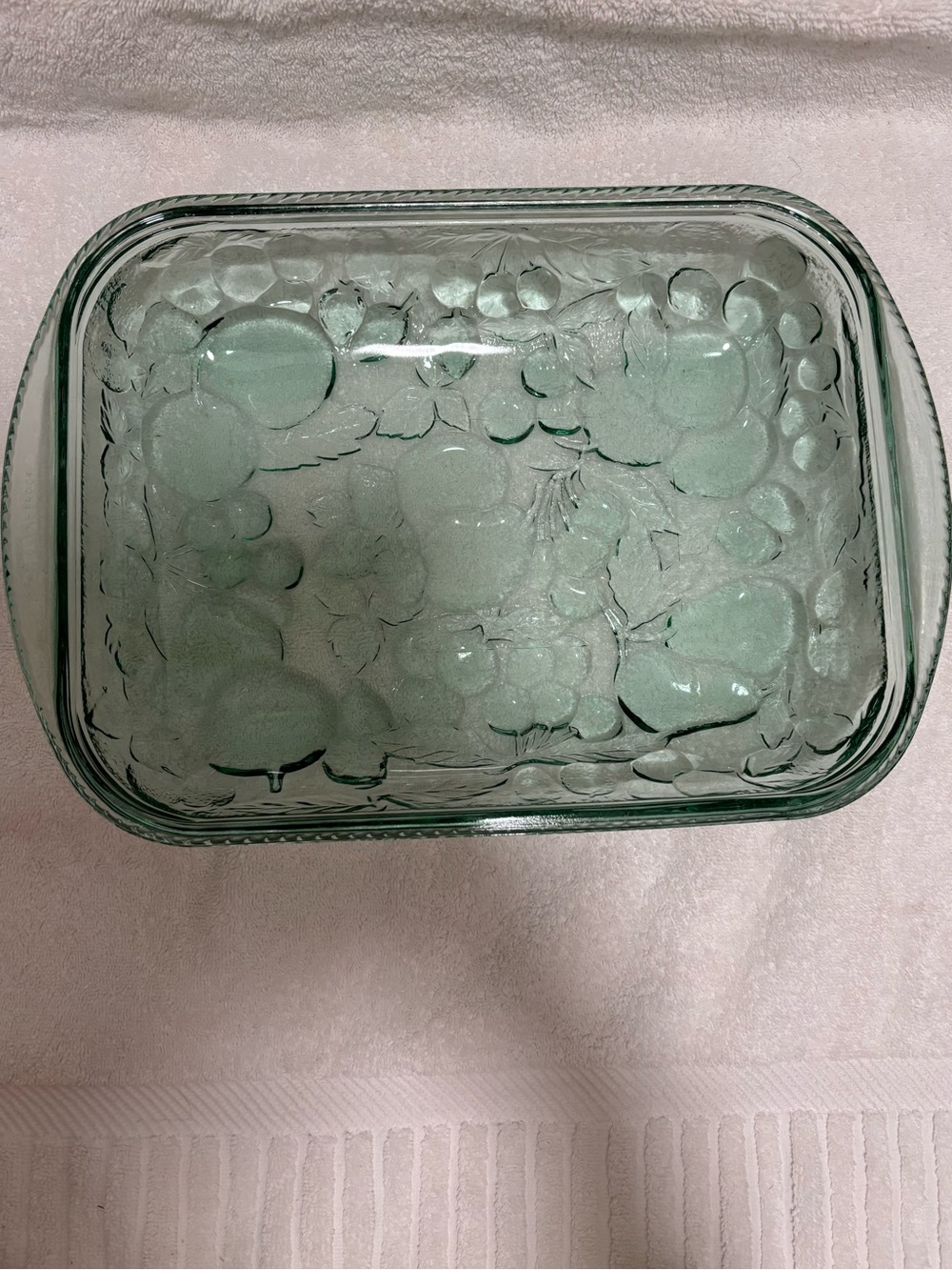 Vintage libbey orchard fruit casserole dish